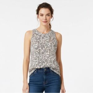 LOFT Floral Print Sleeveless Cotton Top - Size L - NWT Cottagecore Summer